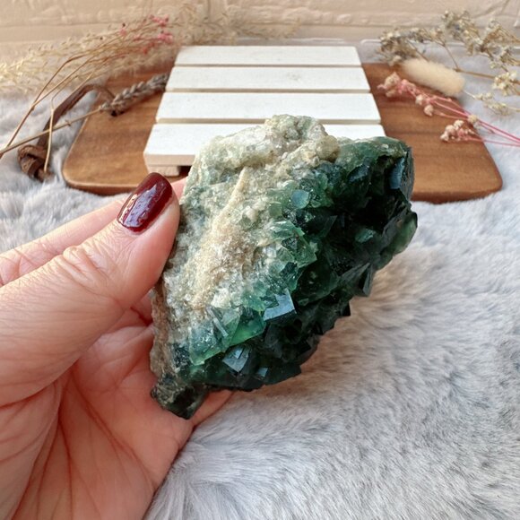 Gorgeous UV Reactive Madagascan Raw Fluorite Cluster Specimen - Picture 7 of 10